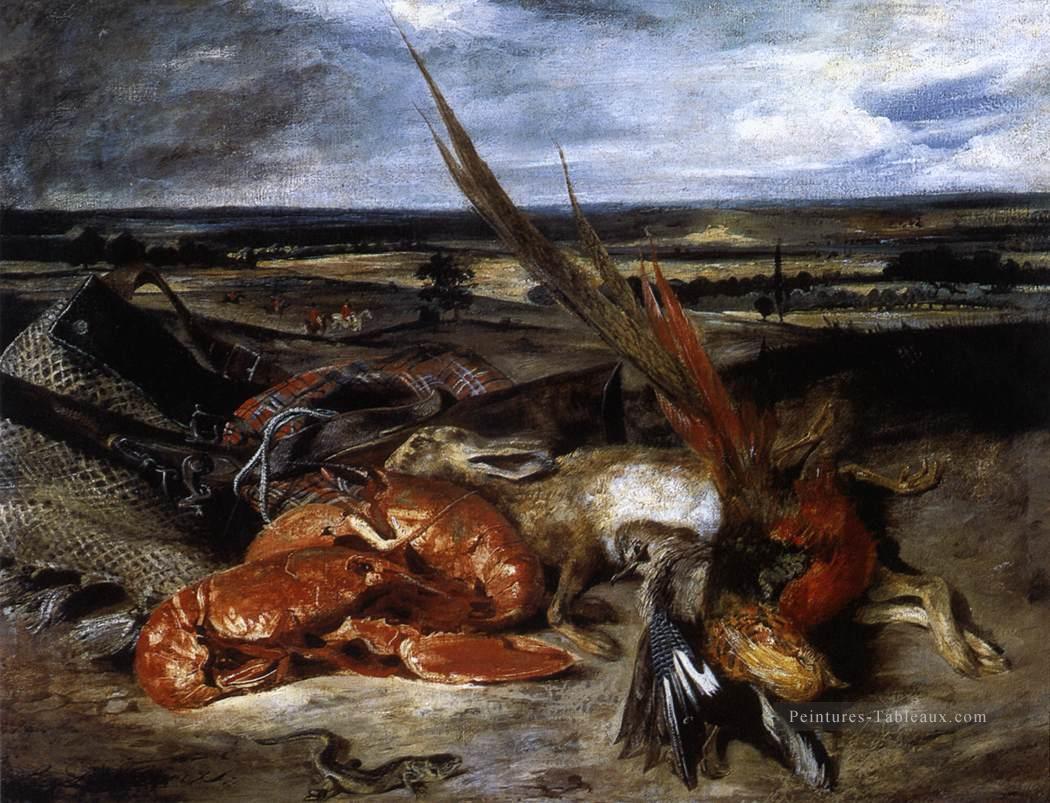 Nature morte au homard romantique Eugène Delacroix Peintures à l'huile